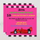 Race auto Verjaardag aankondiging (Voorkant / Achterkant)