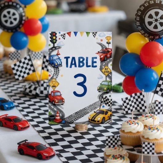 Race Auto Verjaardag Auto Feestje Kaart