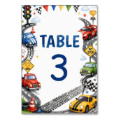 Race Auto Verjaardag Auto Feestje Kaart (Achterkant)