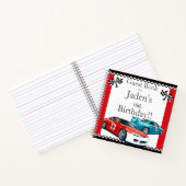 Race auto Verjaardag Gastenboek Notitieboek (Binnen)