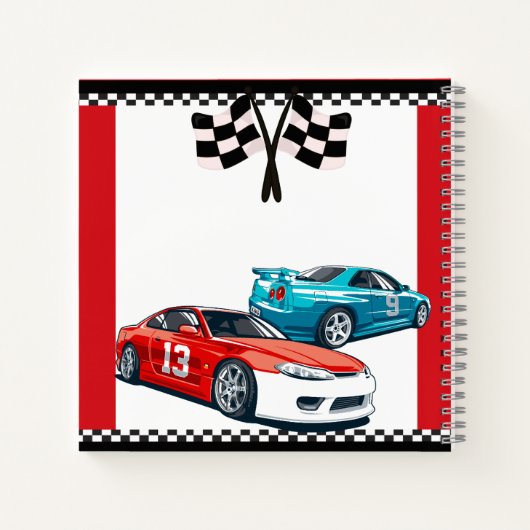 Race auto Verjaardag Gastenboek Notitieboek (Achterkant)