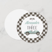 Race auto verjaardag oplader bord insert Kaart (Voorkant / Achterkant)