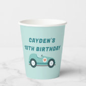 Race auto verjaardag partij papieren bekers (Voorkant)