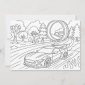 Race Auto Verjaardag Party Fotoontwerp Kaart (Achterkant)