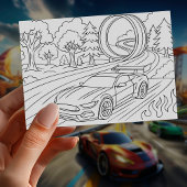 Race Auto Verjaardag Party Fotoontwerp Kaart