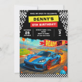 Race Auto Verjaardag Party Fun Kaart (Voorkant)