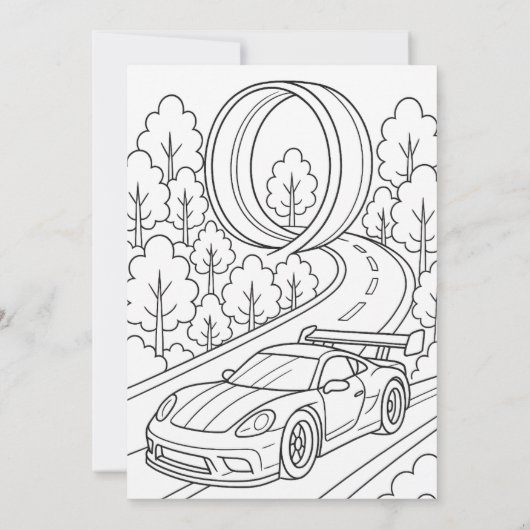 Race Auto Verjaardag Party Fun Kaart (Achterkant)