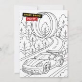 Race Auto Verjaardag Party Fun Kaart (Achterkant)