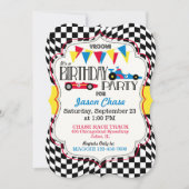 Race Auto Verjaardag Party Invitation Kaart (Voorkant)