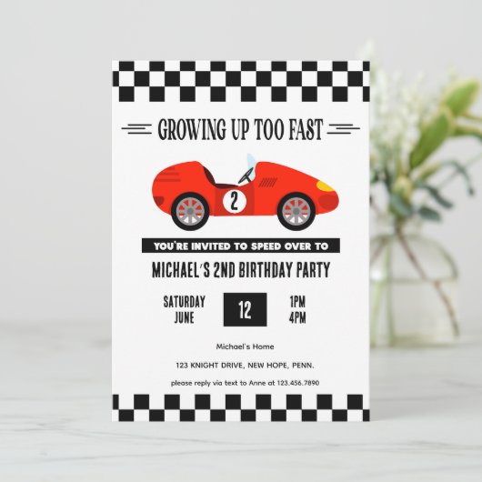 Race auto Verjaardag, Racing auto Kaart (Staand voorkant)