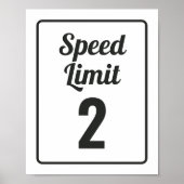 Race Auto Verjaardag Snelheidslimiet Bord Poster (Voorkant)