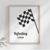 Race Auto Verjaardag Tanken Food Table Sign Poster