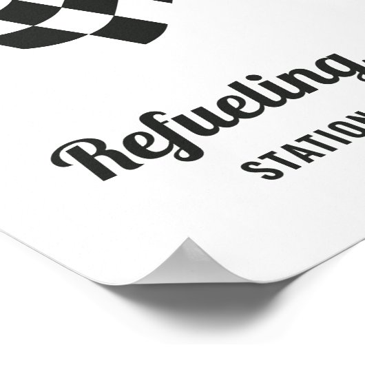 Race Auto Verjaardag Tanken Food Table Sign Poster (Hoek)