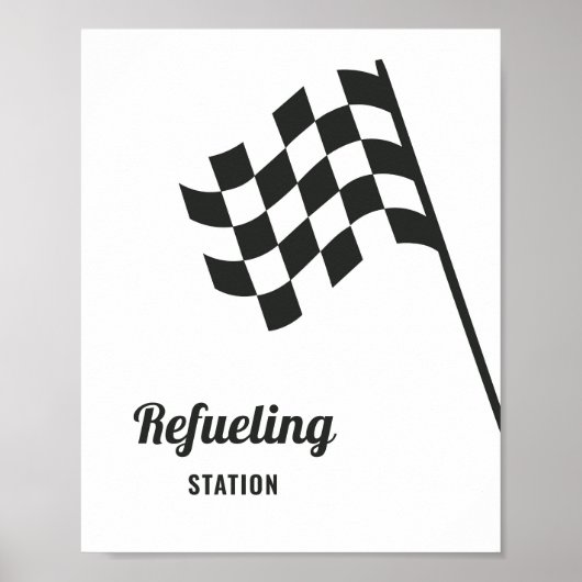 Race Auto Verjaardag Tanken Food Table Sign Poster (Voorkant)