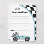 Race auto Verjaardag Tijd Capsule Note Kaart (Voorkant)