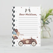 Race Auto Verjaardag Tijdcapsule Notitiekaart (Staand voorkant)