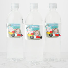 Race Auto Verjaardag twee snel Waterfles Etiket