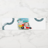 Race Auto Verjaardag twee snel Waterfles Etiket (Enkel label)