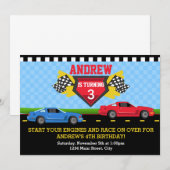 Race Auto Verjaardag Uitnodiging 5x7 Kaart Uitnodi (Voorkant / Achterkant)