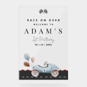 Race Auto Verjaardag Uitnodiging, Fast One Verjaar Acryl Bord (Voorkant)