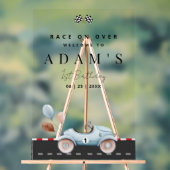 Race Auto Verjaardag Uitnodiging, Fast One Verjaar Acryl Bord (Neutraal)