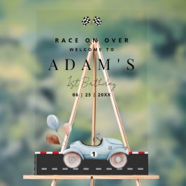 Race Auto Verjaardag Uitnodiging, Fast One Verjaar Acryl Bord