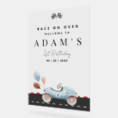 Race Auto Verjaardag Uitnodiging, Fast One Verjaar Acryl Bord (Hoek)