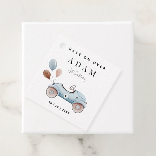 Race Auto Verjaardag Uitnodiging, Fast One Verjaar Bedankjes Labels (In situ)