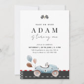 Race Auto Verjaardag Uitnodiging, Fast One Verjaar Kaart (Voorkant)