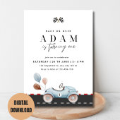 Race Auto Verjaardag Uitnodiging, Fast One Verjaar Kaart