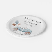 Race Auto Verjaardag Uitnodiging, Fast One Verjaar Papieren Bordje (Gekanteld)