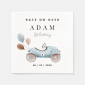 Race Auto Verjaardag Uitnodiging, Fast One Verjaar Servet (Voorkant)