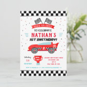 Race Auto Verjaardag Uitnodigingen (Staand voorkant)