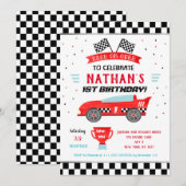 Race Auto Verjaardag Uitnodigingen (Voorkant / Achterkant)