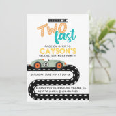 Race Auto Verjaardag uitnodigingen, Tweede Verjaar Aankondiging (Staand voorkant)