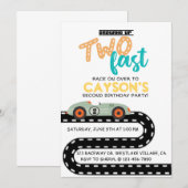 Race Auto Verjaardag uitnodigingen, Tweede Verjaar Aankondiging (Voorkant / Achterkant)