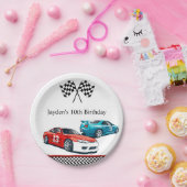 Race Auto Verjaardag, Verjaardag Uitnodiging Papieren Bordje (Feest)
