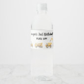 Race Auto Verjaardag Waterfles Etiket (Voorkant)