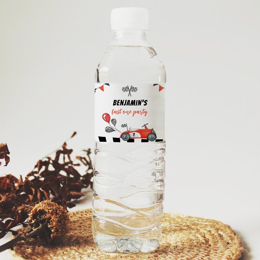 Race Auto Verjaardag Waterfles Label Etiket