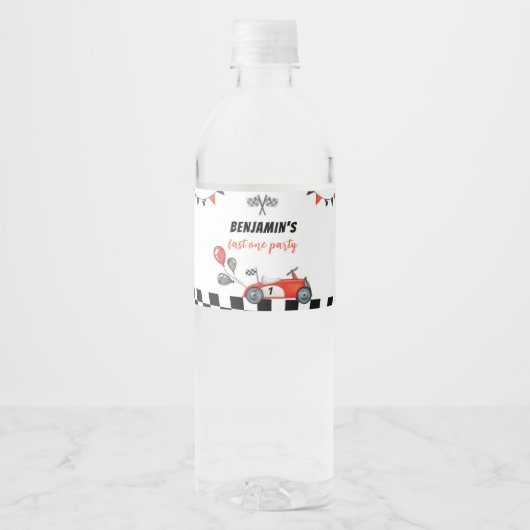  Race Auto Verjaardag Waterfles Label Waterfles Etiket (Voorkant)