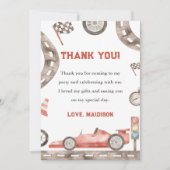 Race Auto Verjaardagsfeest Dank Je Kaart (Voorkant)