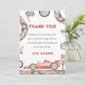 Race Auto Verjaardagsfeest Dank U Kaart (Staand voorkant)
