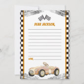 Race Auto Verjaardagsfeest Tijd Capsule Notitiekaa Bedankkaart (Voorkant)