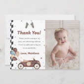 Race auto Verjaardagsfeestfoto Dank u kaart (Voorkant)