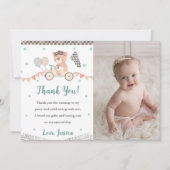 Race auto Verjaardagsfeestfoto Dank u kaart (Voorkant)