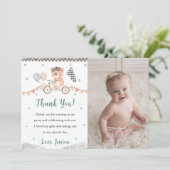 Race auto Verjaardagsfeestfoto Dank u kaart (Staand voorkant)