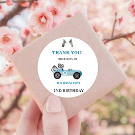 Race auto Verjaardagsfeestje Classic Ronde Sticker