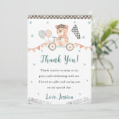 Race auto verjaardagsfeestje dank u kaart (Staand voorkant)