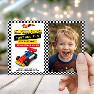 Race Auto Verjaardagsfeestje Foto Kaart