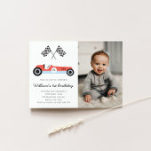  Race Auto Verjaardagsfeestje Fotouitnodiging Kaart